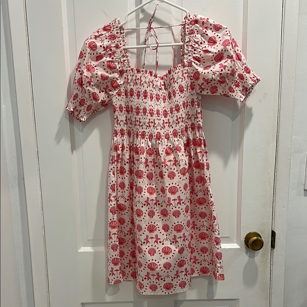 Pink and White Printed Dress